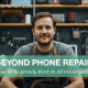 Tech repair professional working in a workshop surrounded by tools and devices, representing expanding repair skills beyond smartphones into multiple electronics categories.